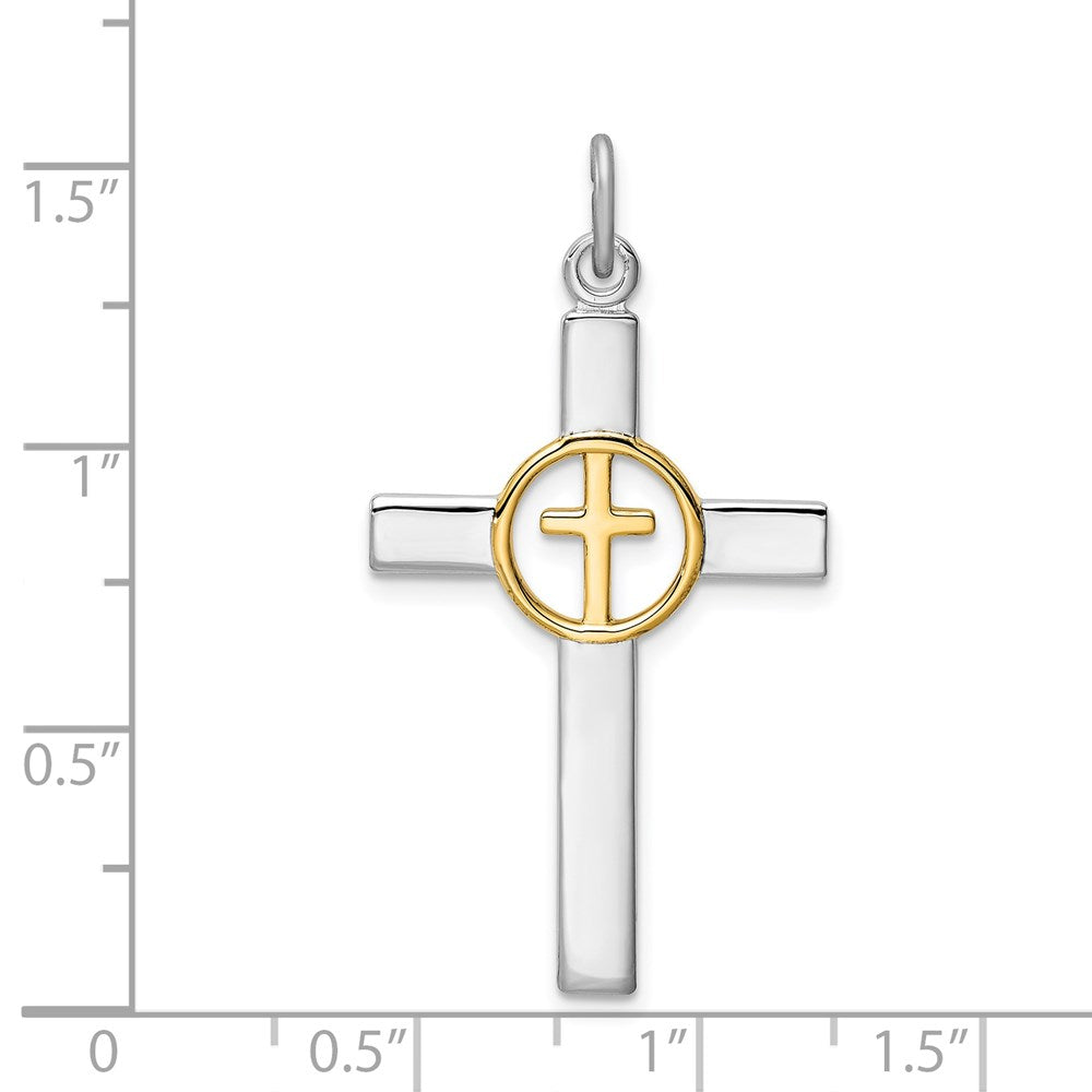 Sterlingsilber Rhodiniert & Goldfarben Kreuz Anhänger