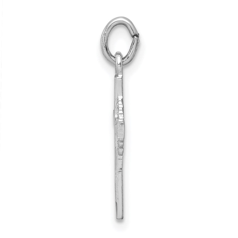 Sterlingsilber Rhodiniert Diamantiert Kreuz Anhänger