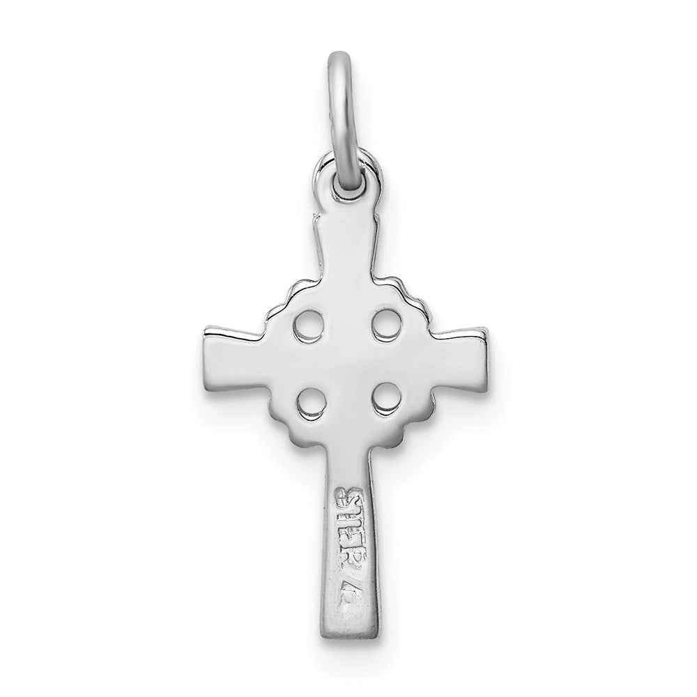 Sterlingsilber Rhodiniert Diamantiert Kreuz Anhänger