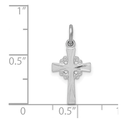 Sterlingsilber Rhodiniert Diamantiert Kreuz Anhänger