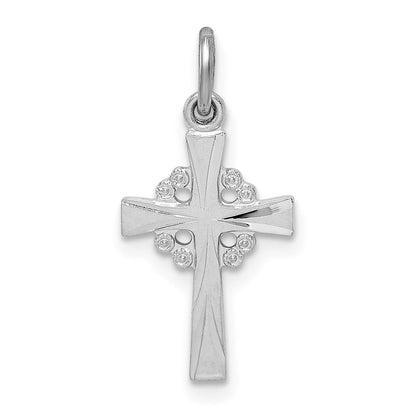 Sterlingsilber Rhodiniert Diamantiert Kreuz Anhänger