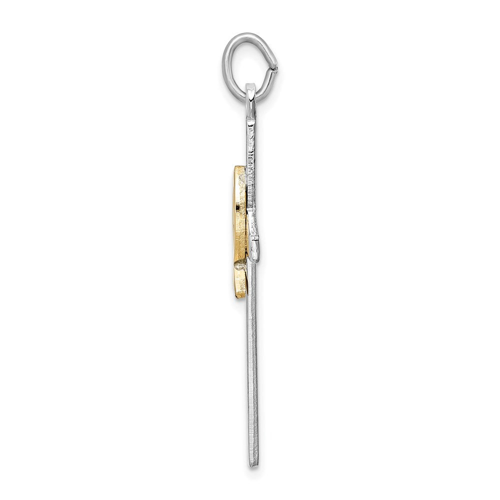 Sterlingsilber Rhodiniert & Goldfarben Kreuz Anhänger