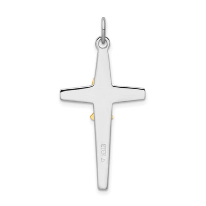 Sterlingsilber Rhodiniert & Goldfarben Kreuz Anhänger