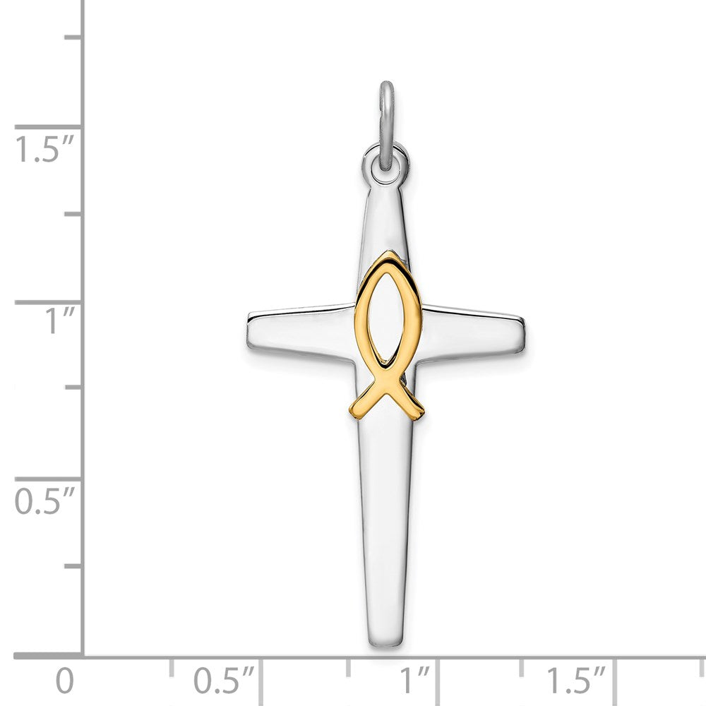 Sterlingsilber Rhodiniert & Goldfarben Kreuz Anhänger