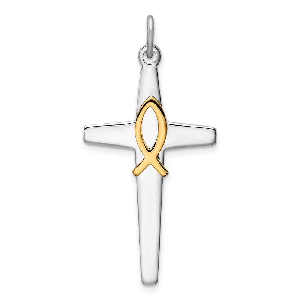 Sterlingsilber Rhodiniert & Goldfarben Kreuz Anhänger