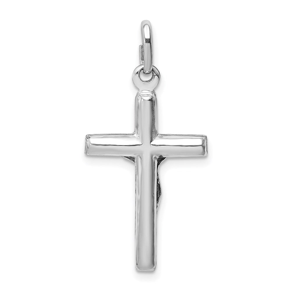 Sterlingsilber Rhodiniert Poliert Kruzifix Kreuz Anhänger
