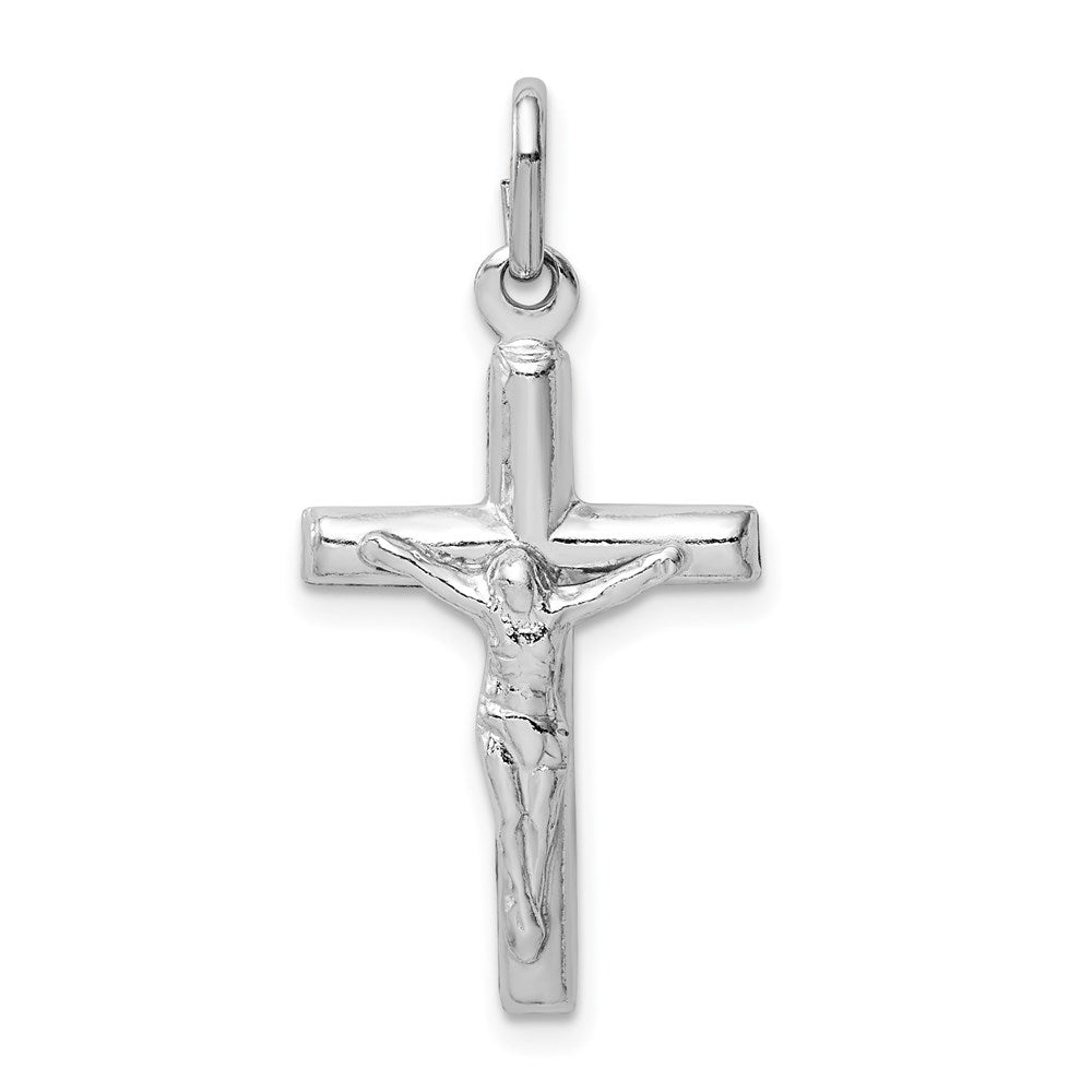 Sterlingsilber Rhodiniert Poliert Kruzifix Kreuz Anhänger