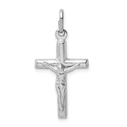 Sterlingsilber Rhodiniert Poliert Kruzifix Kreuz Anhänger