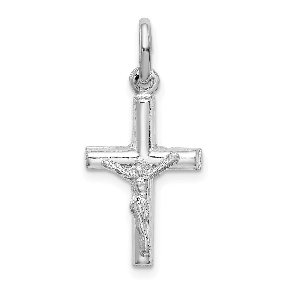 Sterlingsilber Rhodiniert Poliert Kruzifix Kreuz Anhänger