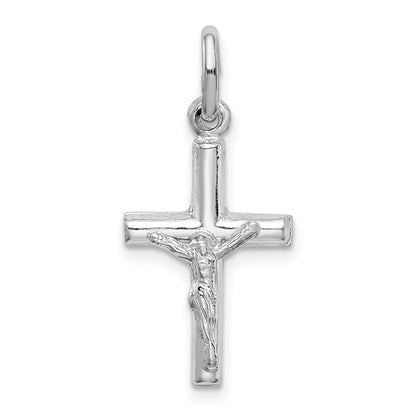 Sterlingsilber Rhodiniert Poliert Kruzifix Kreuz Anhänger
