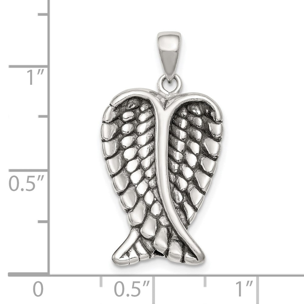 Sterlingsilber Antikisiert Engel Flügel Anhänger