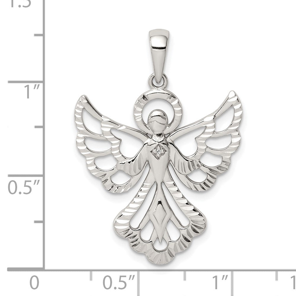 Sterlingsilber Diamant & Diamantiert Engel Anhänger
