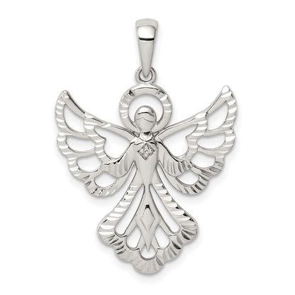 Sterlingsilber Diamant & Diamantiert Engel Anhänger
