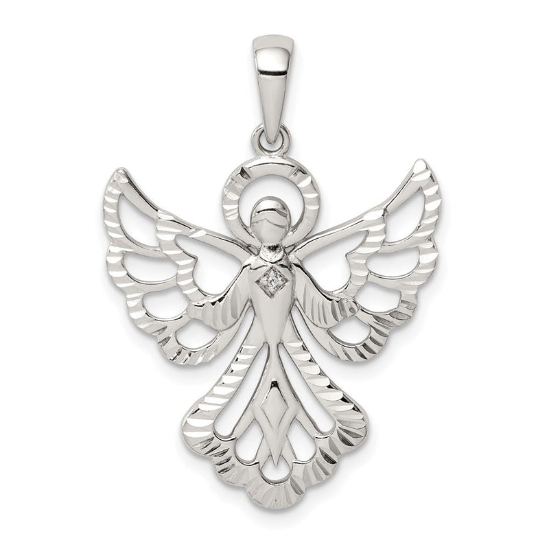 Sterlingsilber Diamant & Diamantiert Engel Anhänger
