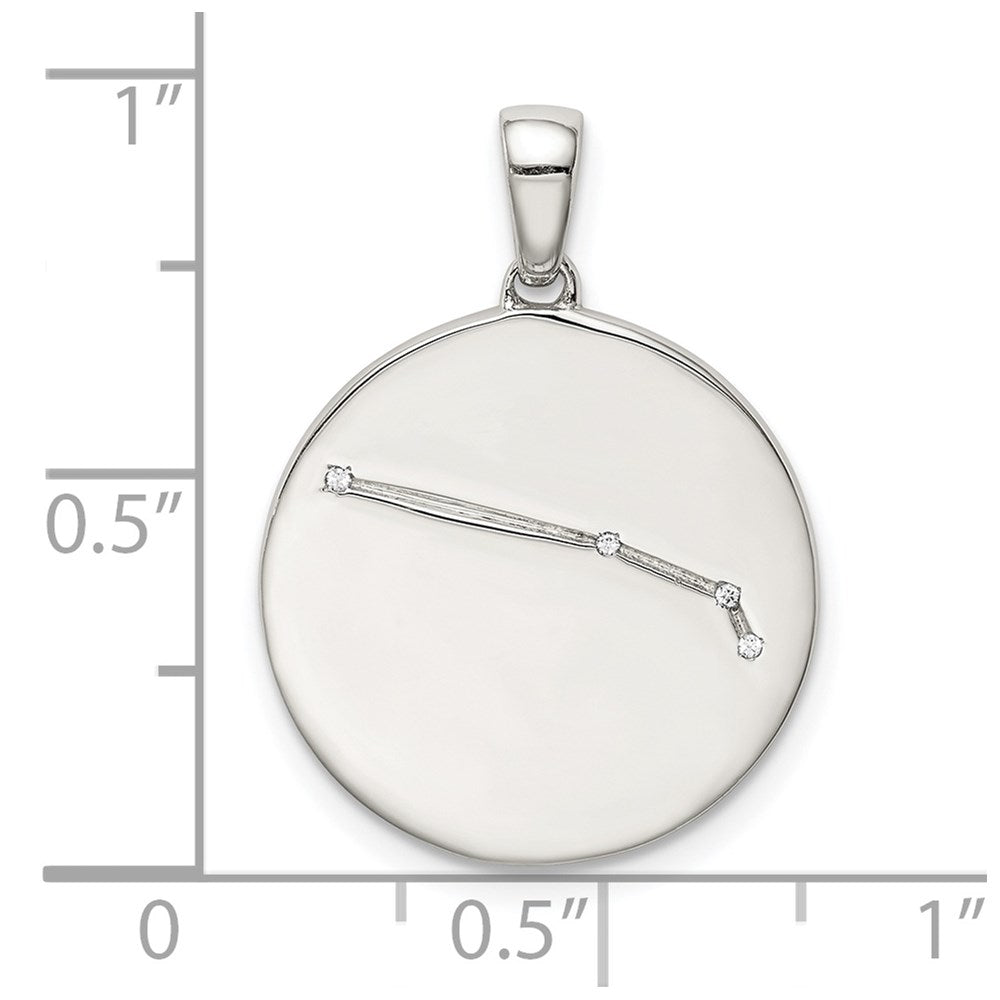 Sterlingsilber Rhodiniert & Zirkonia Aries Tierkreis Anhänger