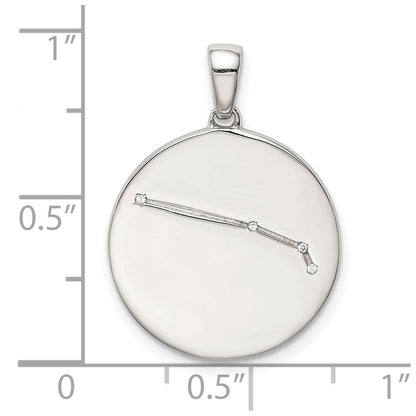 Sterlingsilber Rhodiniert & Zirkonia Aries Tierkreis Anhänger