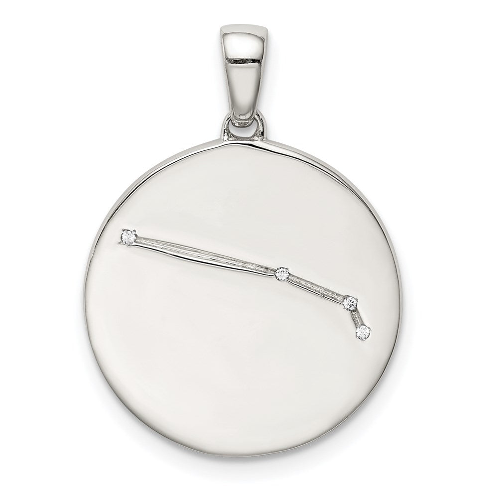 Sterlingsilber Rhodiniert & Zirkonia Aries Tierkreis Anhänger