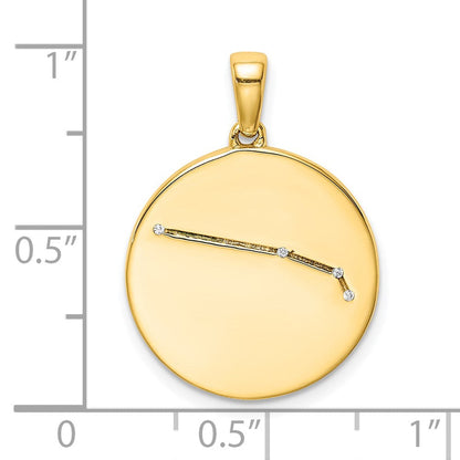 Ss/vergoldet Sterlingsilber Vergoldet & Zirkonia Aries Tierkreis Anhänger