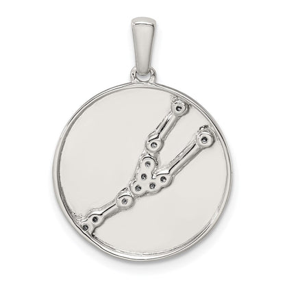 Sterlingsilber Rhodiniert & Zirkonia Taurus Tierkreis Anhänger