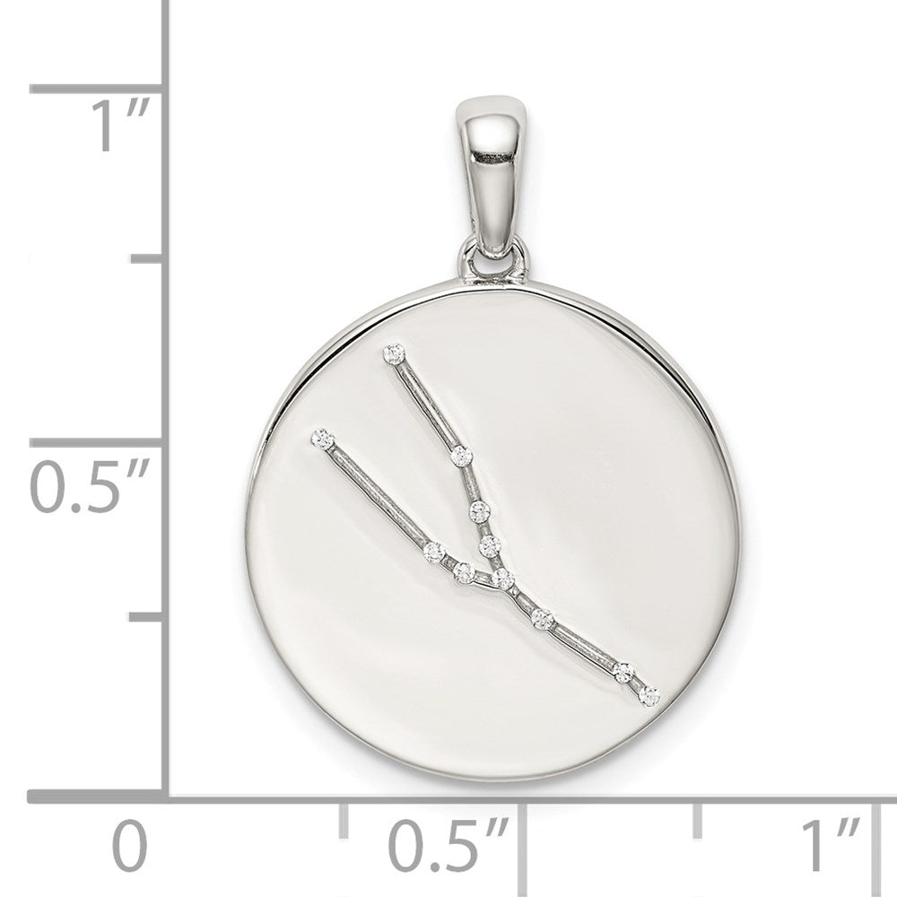Sterlingsilber Rhodiniert & Zirkonia Taurus Tierkreis Anhänger