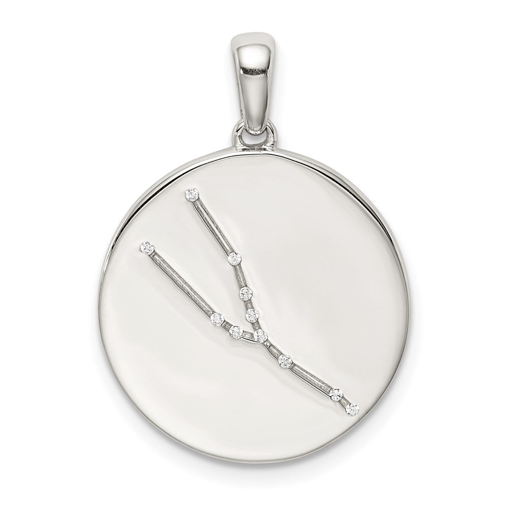 Sterlingsilber Rhodiniert & Zirkonia Taurus Tierkreis Anhänger