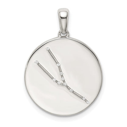 Sterlingsilber Rhodiniert & Zirkonia Taurus Tierkreis Anhänger
