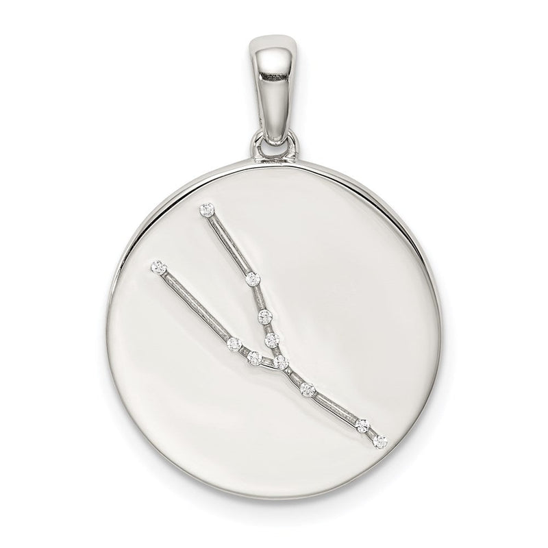 Sterlingsilber Rhodiniert & Zirkonia Taurus Tierkreis Anhänger