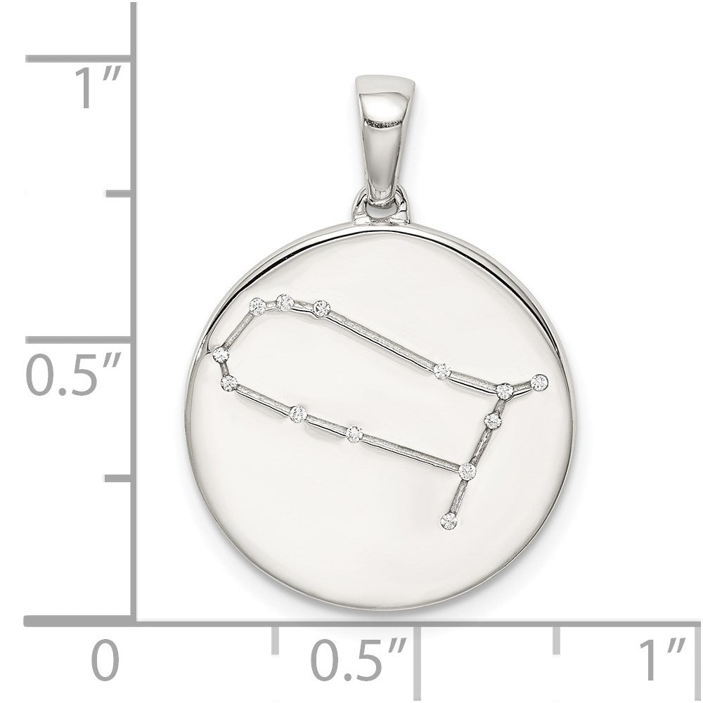 Sterlingsilber Rhodiniert & Zirkonia Gemini Tierkreis Anhänger