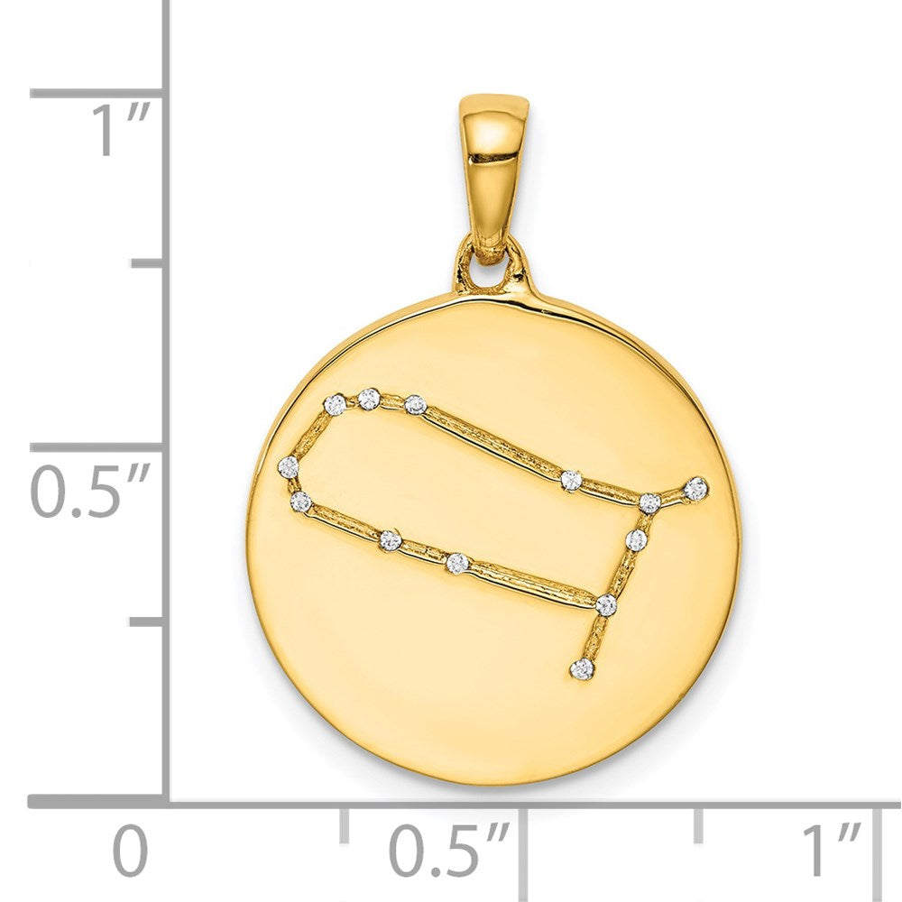 Ss/vergoldet Sterlingsilber Vergoldet & Zirkonia Gemini Tierkreis Anhänger