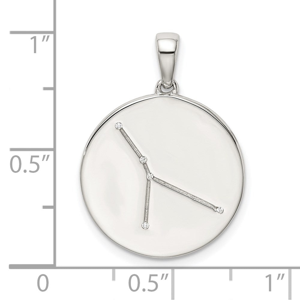 Sterlingsilber Rhodiniert & Zirkonia Cancer Tierkreis Anhänger