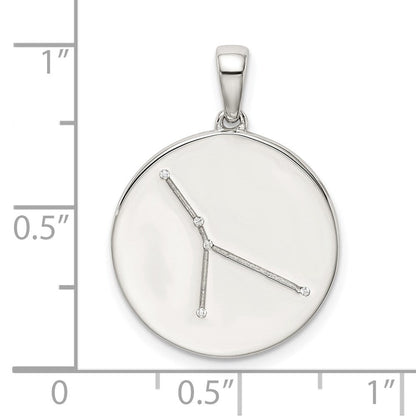 Sterlingsilber Rhodiniert & Zirkonia Cancer Tierkreis Anhänger