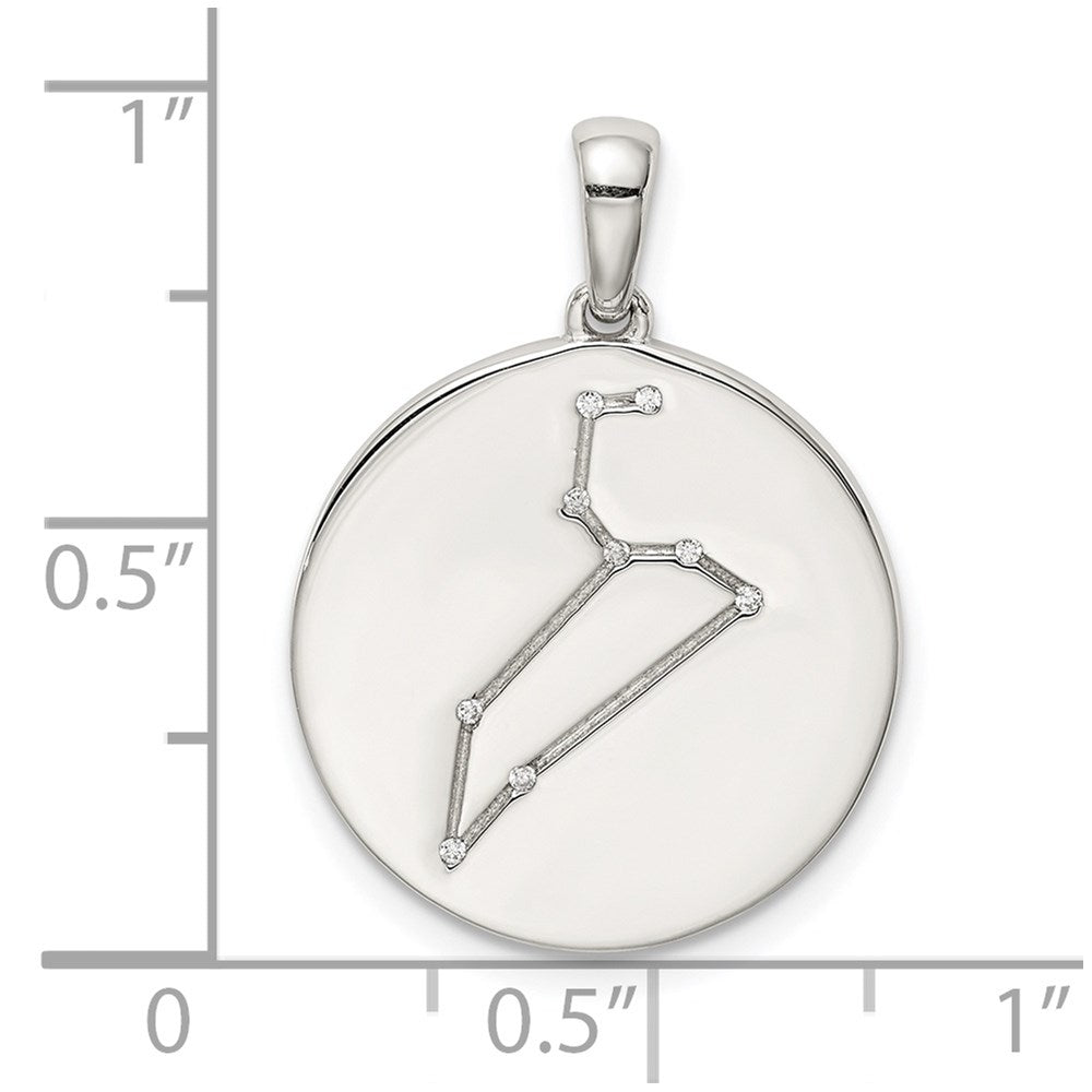 Sterlingsilber Rhodiniert & Zirkonia Leo Tierkreis Anhänger