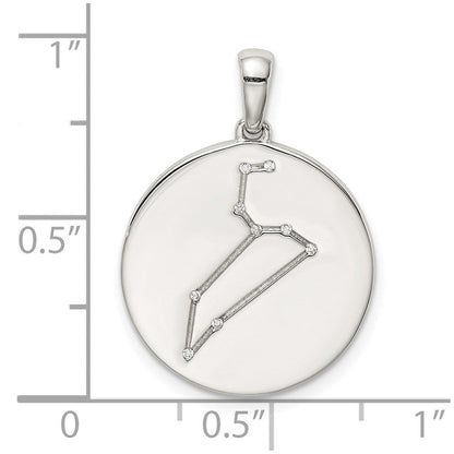 Sterlingsilber Rhodiniert & Zirkonia Leo Tierkreis Anhänger