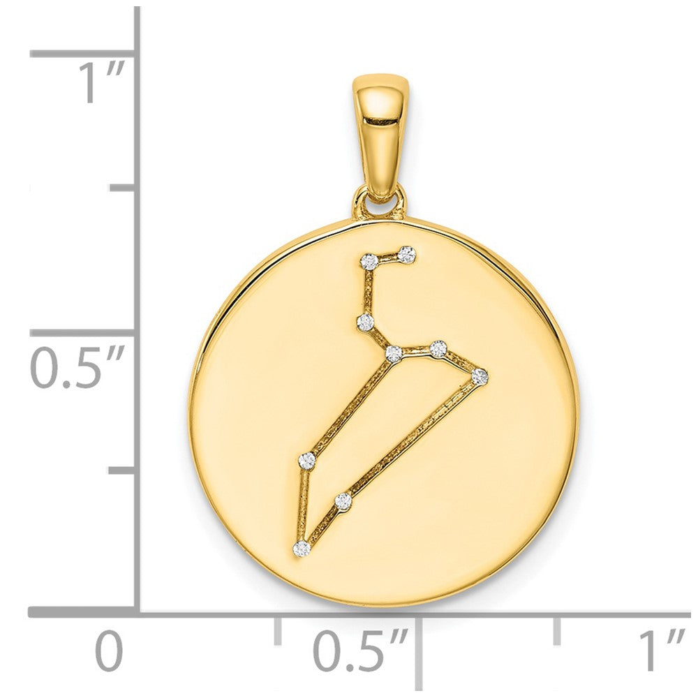 Ss/vergoldet Sterlingsilber Vergoldet & Zirkonia Leo Tierkreis Anhänger