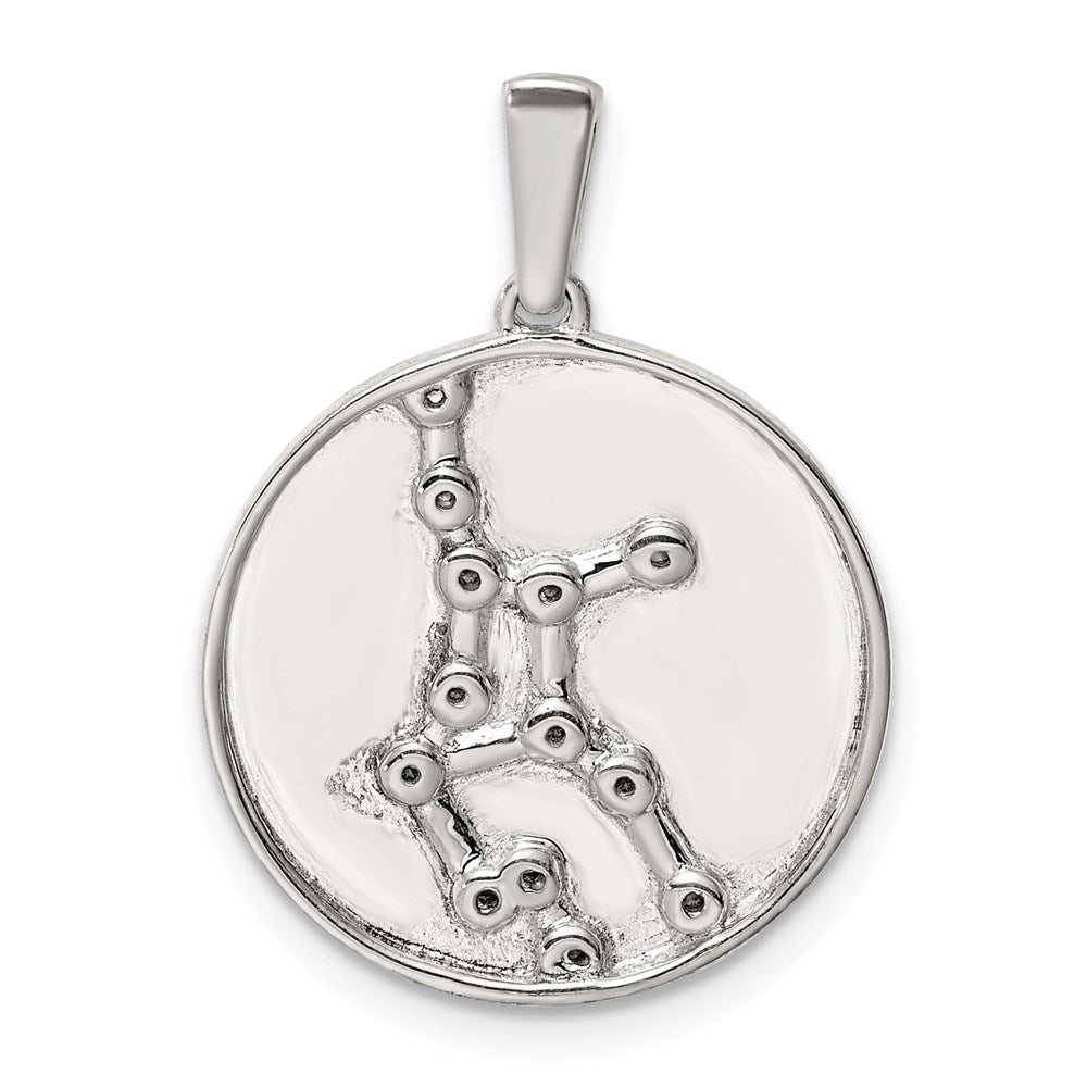 Sterlingsilber Rhodiniert & Zirkonia Virgo Tierkreis Anhänger