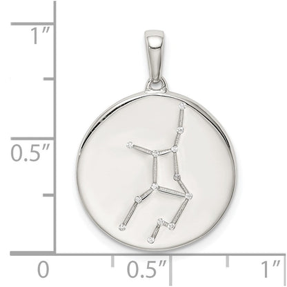 Sterlingsilber Rhodiniert & Zirkonia Virgo Tierkreis Anhänger