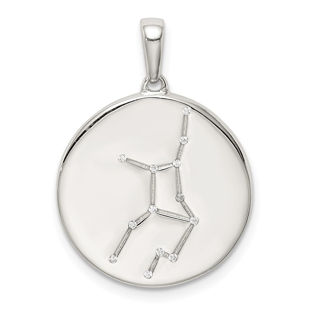 Sterlingsilber Rhodiniert & Zirkonia Virgo Tierkreis Anhänger