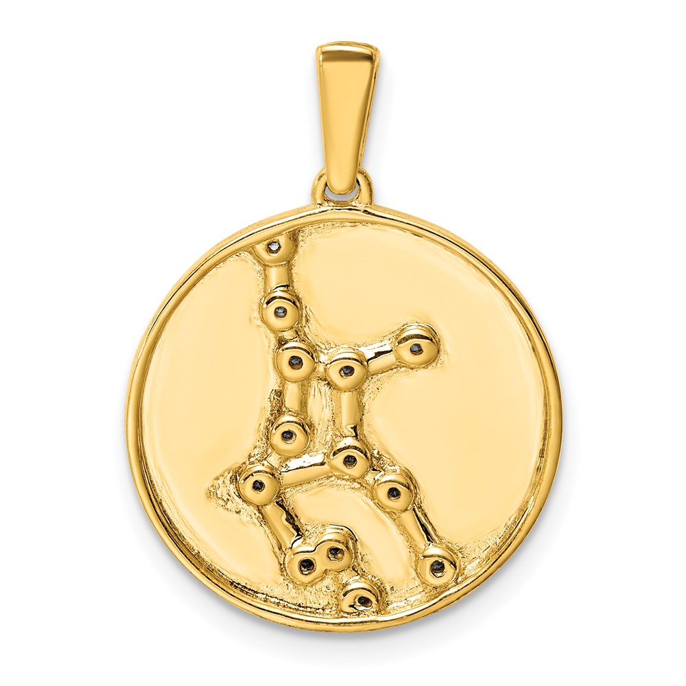 Ss/vergoldet Sterlingsilber Vergoldet & Zirkonia Virgo Tierkreis Anhänger