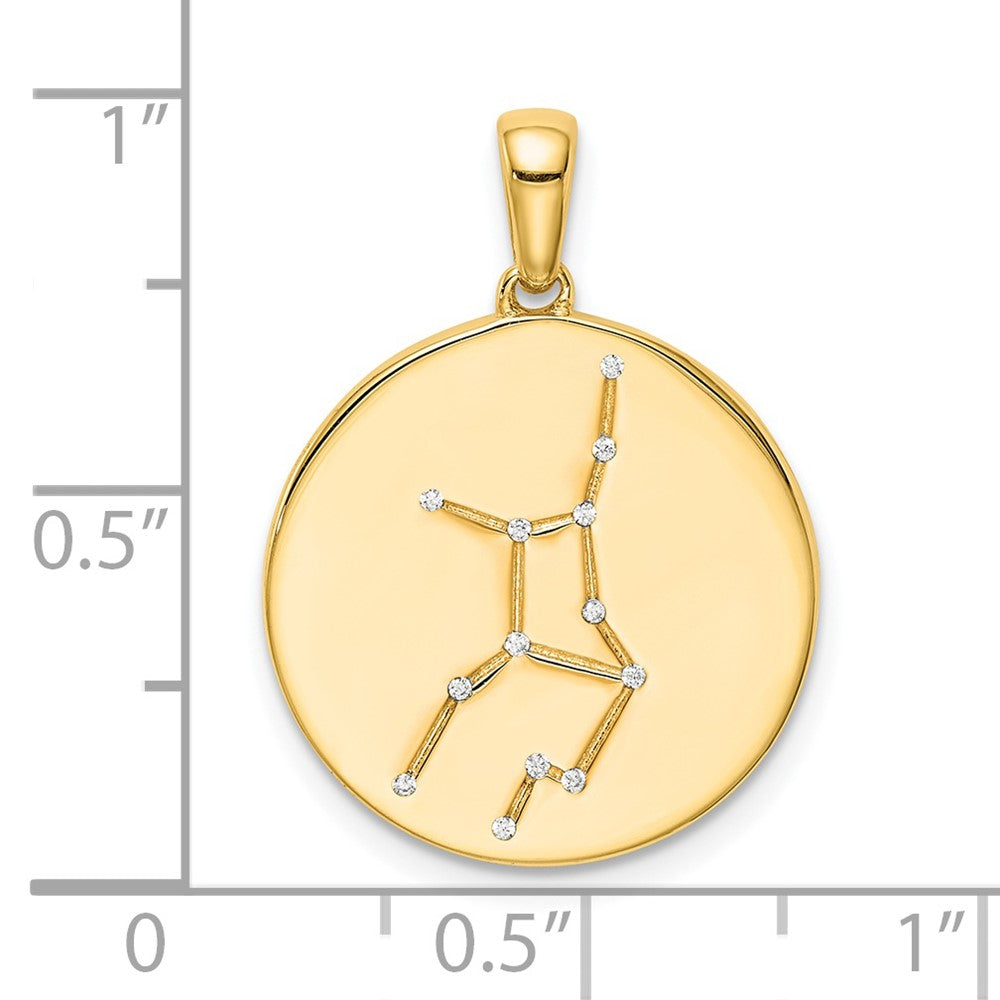 Ss/vergoldet Sterlingsilber Vergoldet & Zirkonia Virgo Tierkreis Anhänger