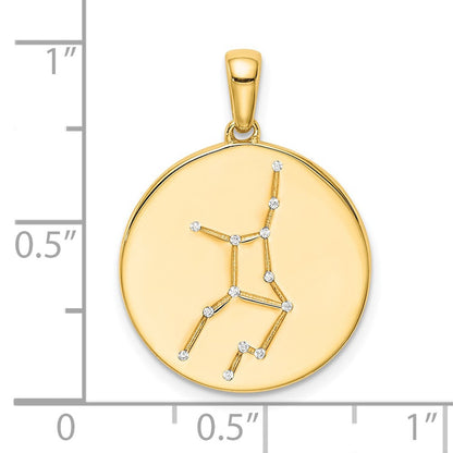 Ss/vergoldet Sterlingsilber Vergoldet & Zirkonia Virgo Tierkreis Anhänger