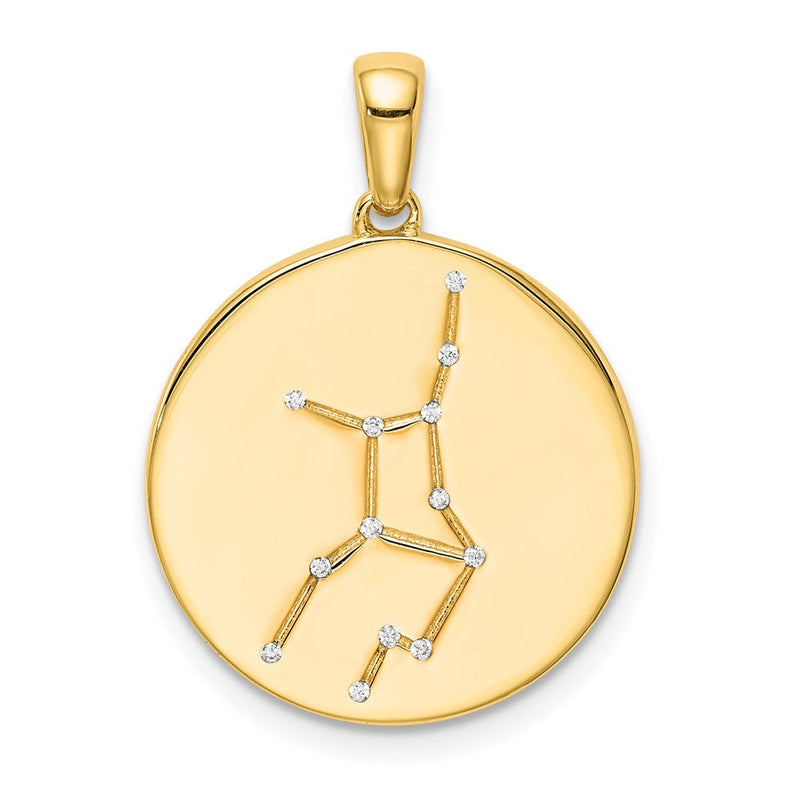 Ss/vergoldet Sterlingsilber Vergoldet & Zirkonia Virgo Tierkreis Anhänger