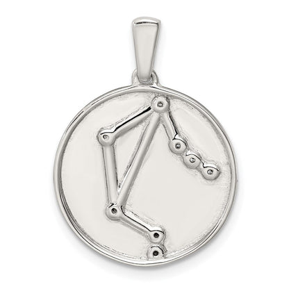 Sterlingsilber Rhodiniert & Zirkonia Libra Tierkreis Anhänger