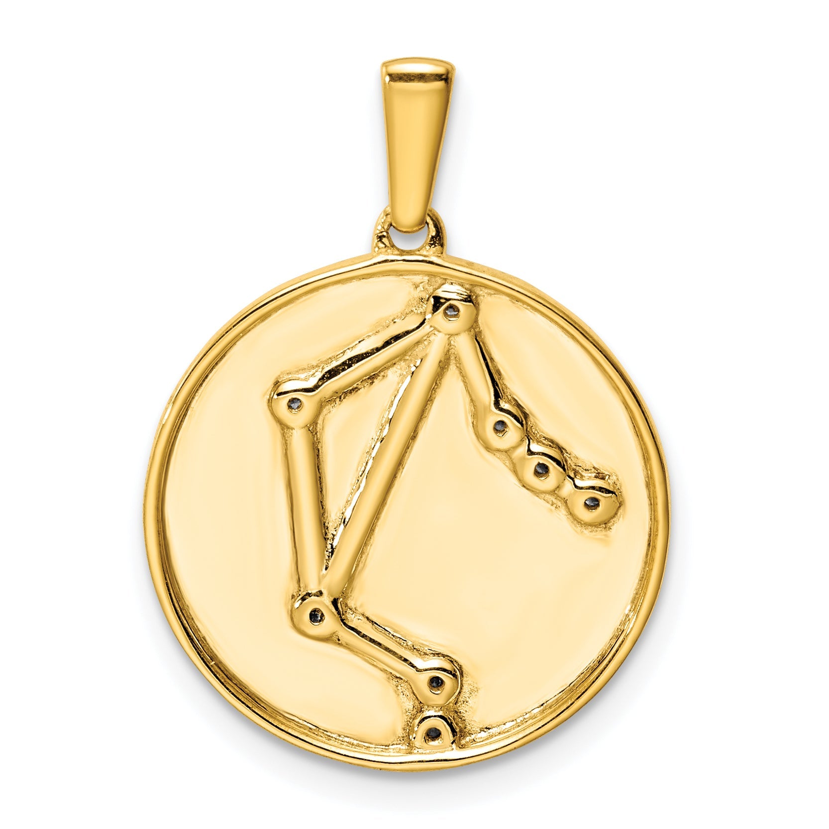 Ss/vergoldet Sterlingsilber Vergoldet & Zirkonia Libra Tierkreis Anhänger