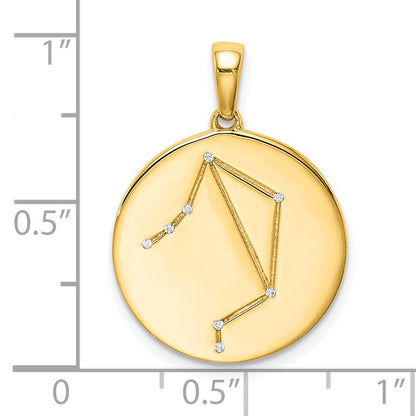 Ss/vergoldet Sterlingsilber Vergoldet & Zirkonia Libra Tierkreis Anhänger