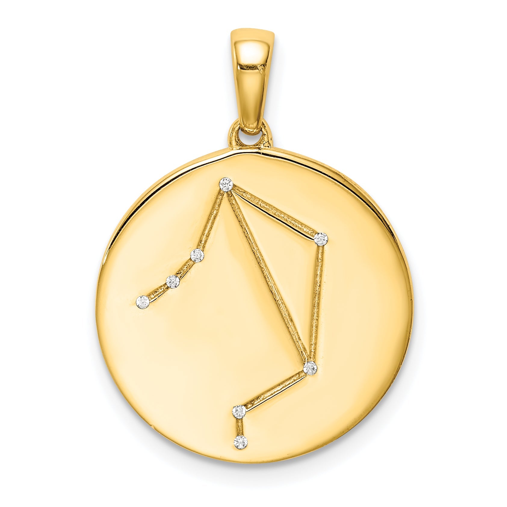 Ss/vergoldet Sterlingsilber Vergoldet & Zirkonia Libra Tierkreis Anhänger