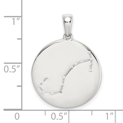 Sterlingsilber Rhodiniert & Zirkonia Scorpio Tierkreis Anhänger