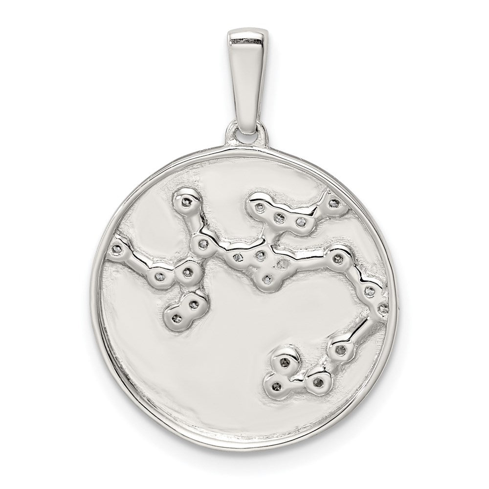 Sterlingsilber Rhodiniert & Zirkonia Sagittarius Tierkreis Anhänger
