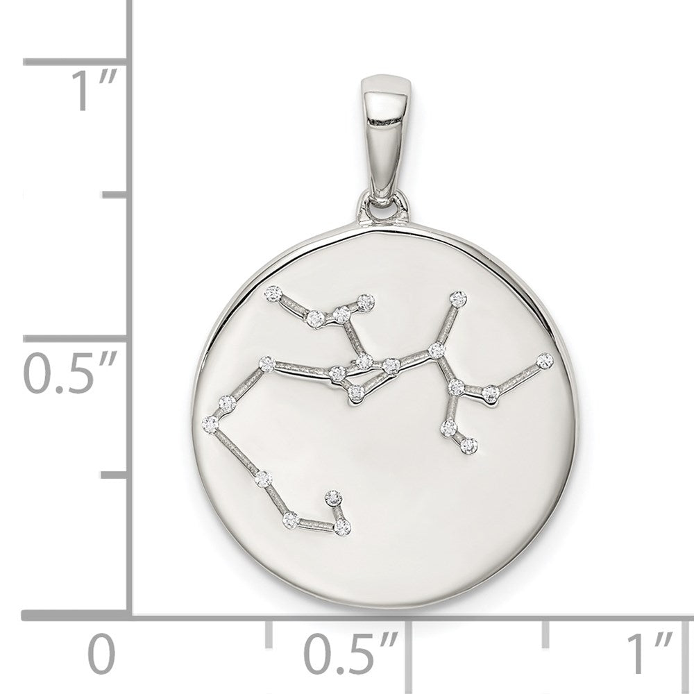 Sterlingsilber Rhodiniert & Zirkonia Sagittarius Tierkreis Anhänger