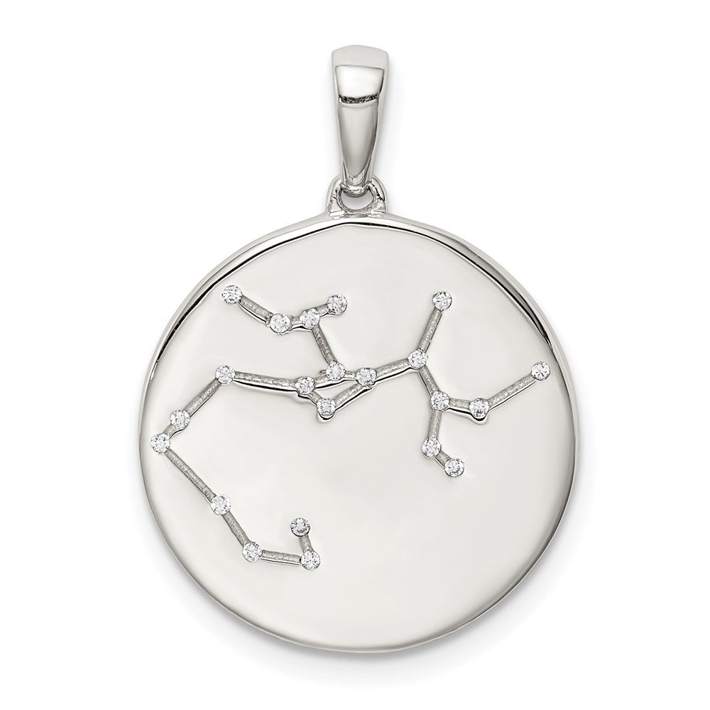 Sterlingsilber Rhodiniert & Zirkonia Sagittarius Tierkreis Anhänger