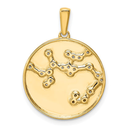 Ss/vergoldet Sterlingsilber Vergoldet & Zirkonia Sagittarius Tierkreis Anhänger